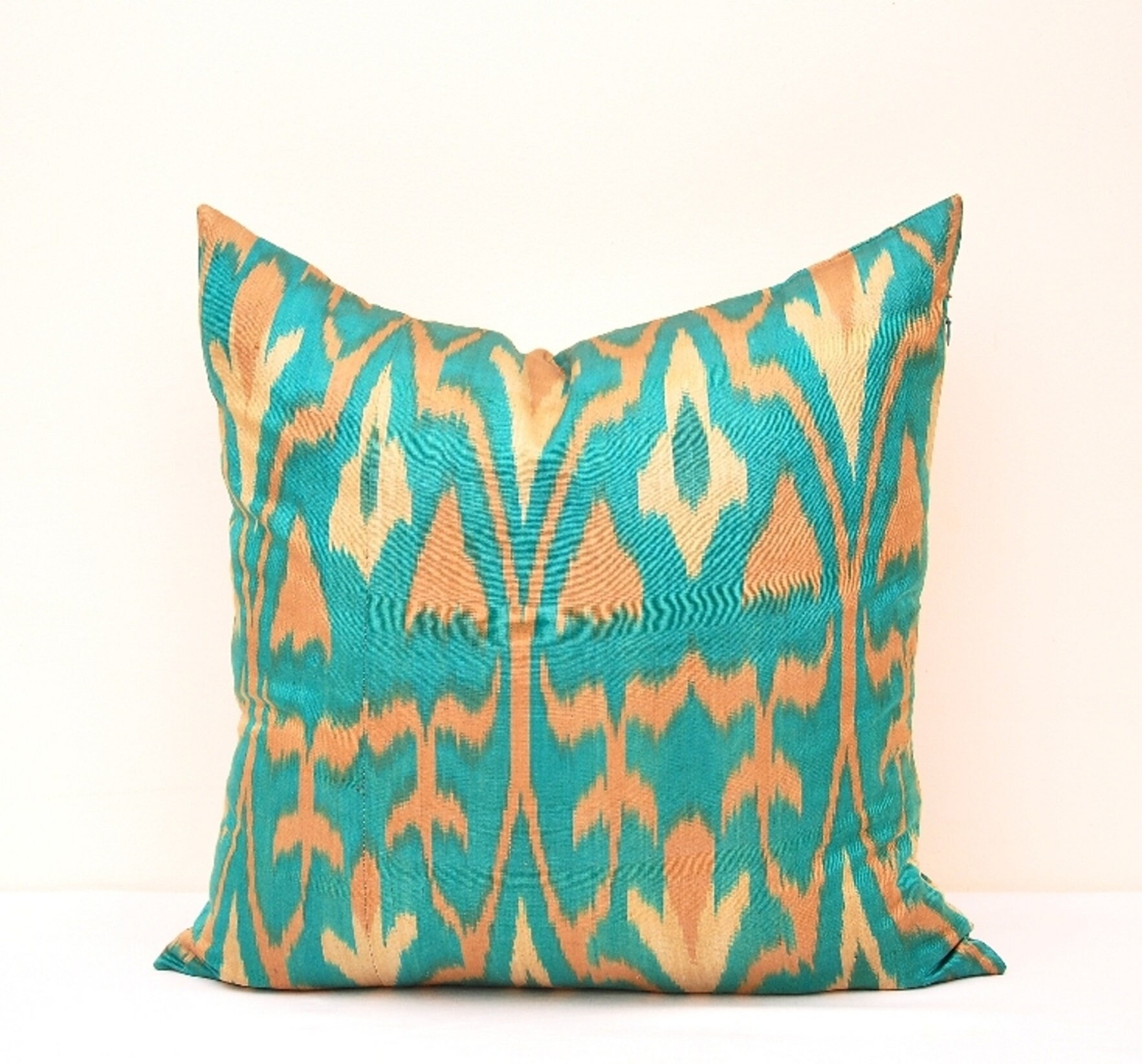 20x20 Sea Green Ikat Pillow Ikat Cushion Decorative Pillow Etsy