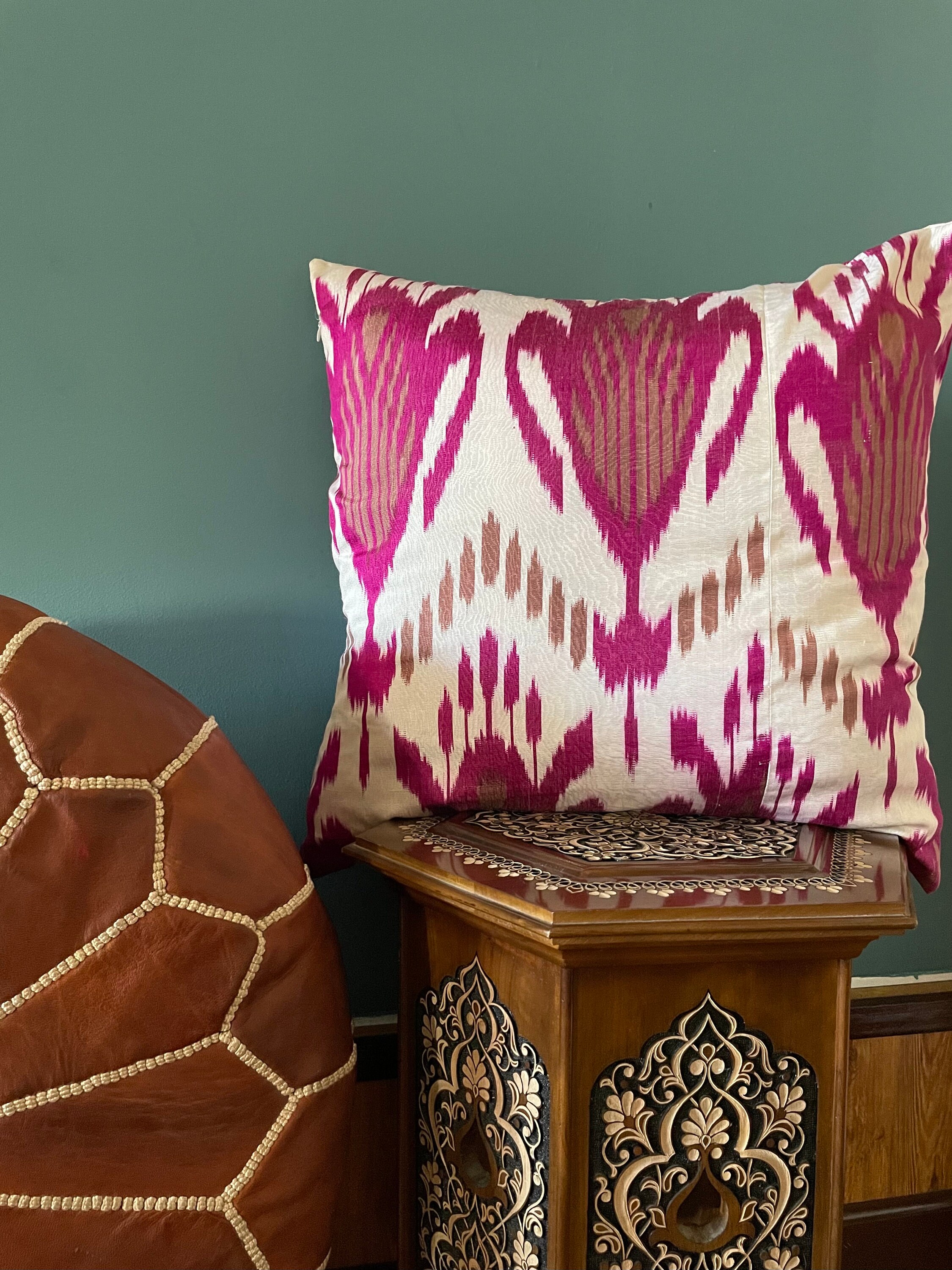 Magenta purple ikat cushion Accent pillow Decorative pillow Etsy