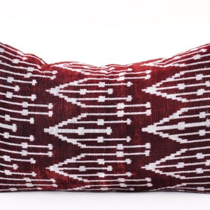Home Decor Pillow, Velvet Pillow, Velvet Ikat Cushion, Silk Velvet Pillow, Lumbar Pillow, Velvet Silk Pillow, Ikat Cushion Cover, Pillowcase