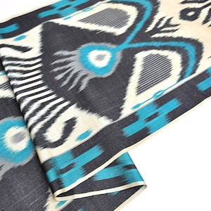 Blue ikat fabric, handloom ikat fabric, handwoven ikat fabric, clothing fabric, sewing ikat fabric, quilting, upholstery, home decor fabric