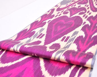 Purple ikat fabric by the yard, ikat upholstery fabric, handwoven fabric, handloom, clothing ikat fabric, sewing ikat fabric, quilting