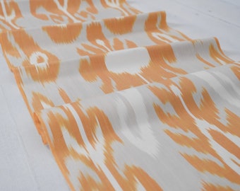 Handwoven Cotton Ikat Fabric - Organic Uzbek Pattern