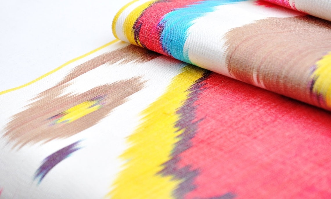 Hot pink silk ikat fabric by the yard upholstery fabric Etsy