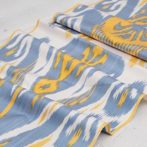 Blue ikat fabric ethnic material blue upholstery ikat fabric home textiles artisan fabric upholstery mulberry silk fabric blue ikat fabric