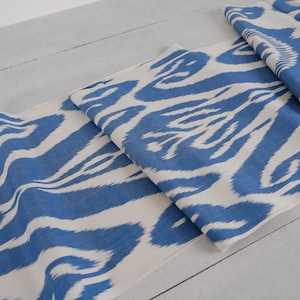 Blue ikat fabric, ikat, cotton ikat fabric, upholstery fabric, ikat pattern, ikat fabric uzbekistan, ikat fabric online, ikat fabric indigo