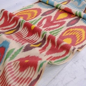 Boho luxe style fabric ikat for sale blue green maroon ikat material casual interior fabric ikat pillow designer fabric ikat clothing sale