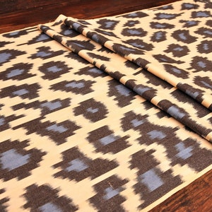 65cm/25 inch wide Blue Black Cotton Ikat Fabric, Ikat Upholstery, Ikat Home Decor, Best Designer Fabric, Ikat Interior Decorative Fabric
