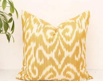 Vega ikat throw pillow yellowish brown decor ikat pillow cotton pillow ikat cushion cover decorative ikat pillow throw wholesale ikat pillow