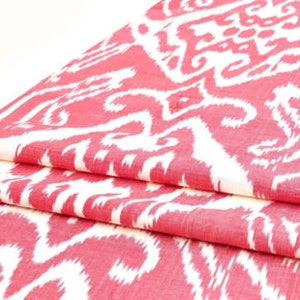 20 inch breedte rode moderne stof, ikat stof groothandel, ikat meubelstof, handgeweven stof, zijde ikat stof, naaien ikat stof verkoop