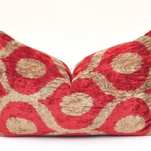 Home Decor Pillow, Velvet Pillow, Velvet Ikat Cushion, Silk Velvet Pillow, Lumbar Pillow, Velvet Silk Pillow, Ikat Cushion Cover, Pillowcase