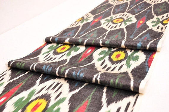 Black Ikat Fabric Silk Ikat Fabric Handmade Ikat Fabric | Etsy