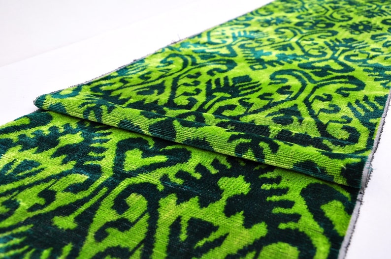 At the price Green Overdyed Fabric Great interest Home Decor Upholstery Ikat