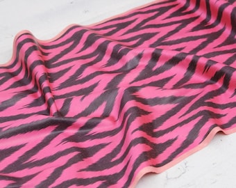 Pink Ikat Fabric By The Meter, Modern Stripes Silk Cotton