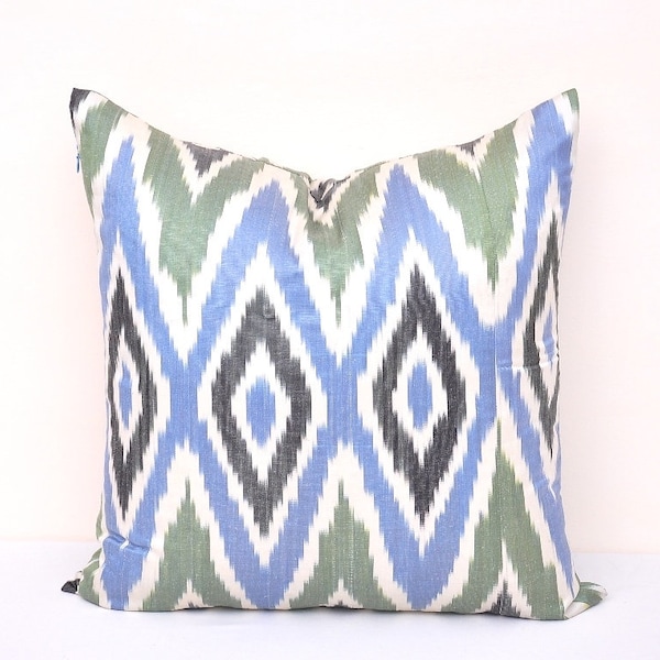 Blue and Green Ikat Etsy