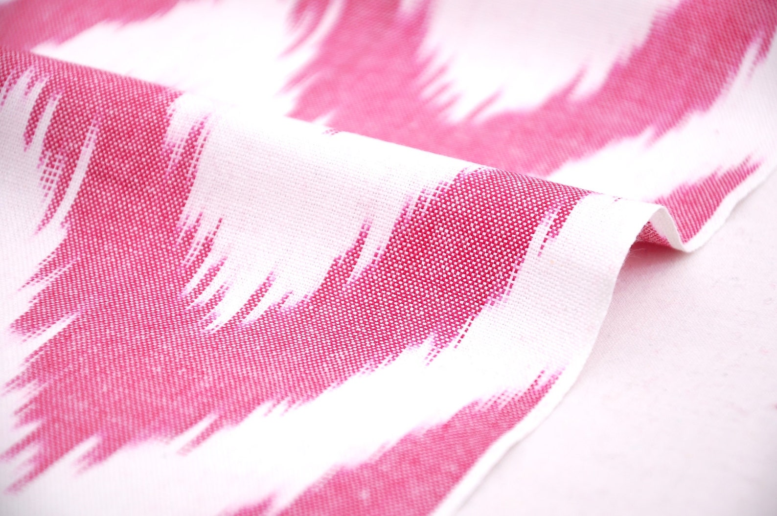 Pink Chevron Ikat Fabric Cotton Ikat Fabric by the Yard Etsy UK