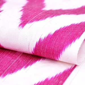 Silk Ikat Fabric – Pink Zig Zag main image 0
