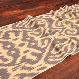 Grey ikat upholstery fabric, designer fabric, ikat fabric, ikat pattern, ikat fashion, ikat fabric online, uzbek ikat fabric, ikat clothing