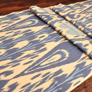 Sale Blue Cotton Ikat Fabric 65cm/25 inch wide, Ikat Blue Upholstery, Ikat Home Decor, Blue Designer Fabric, Ikat Interior Decorative Fabric