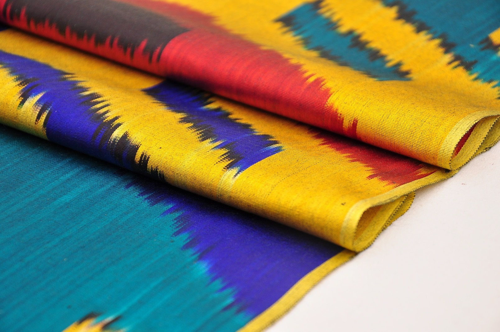 Multi Color Ikat Fabric by the Yard Upholstery Handwoven Etsy UK