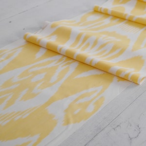 Yellow ikat fabric, cotton ikat fabric by meter, upholstery, handloom, handwoven fabric, ikat pattern, dress fabric, clothing ikat fabric