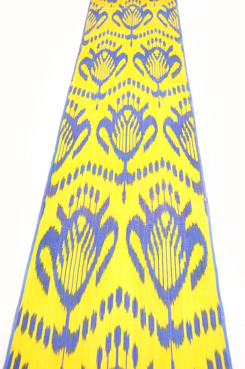 upholstery Yellow ikat fabric by the yard quilting sewing fabric clothing fabric handloom handwoven through pillow fabric.