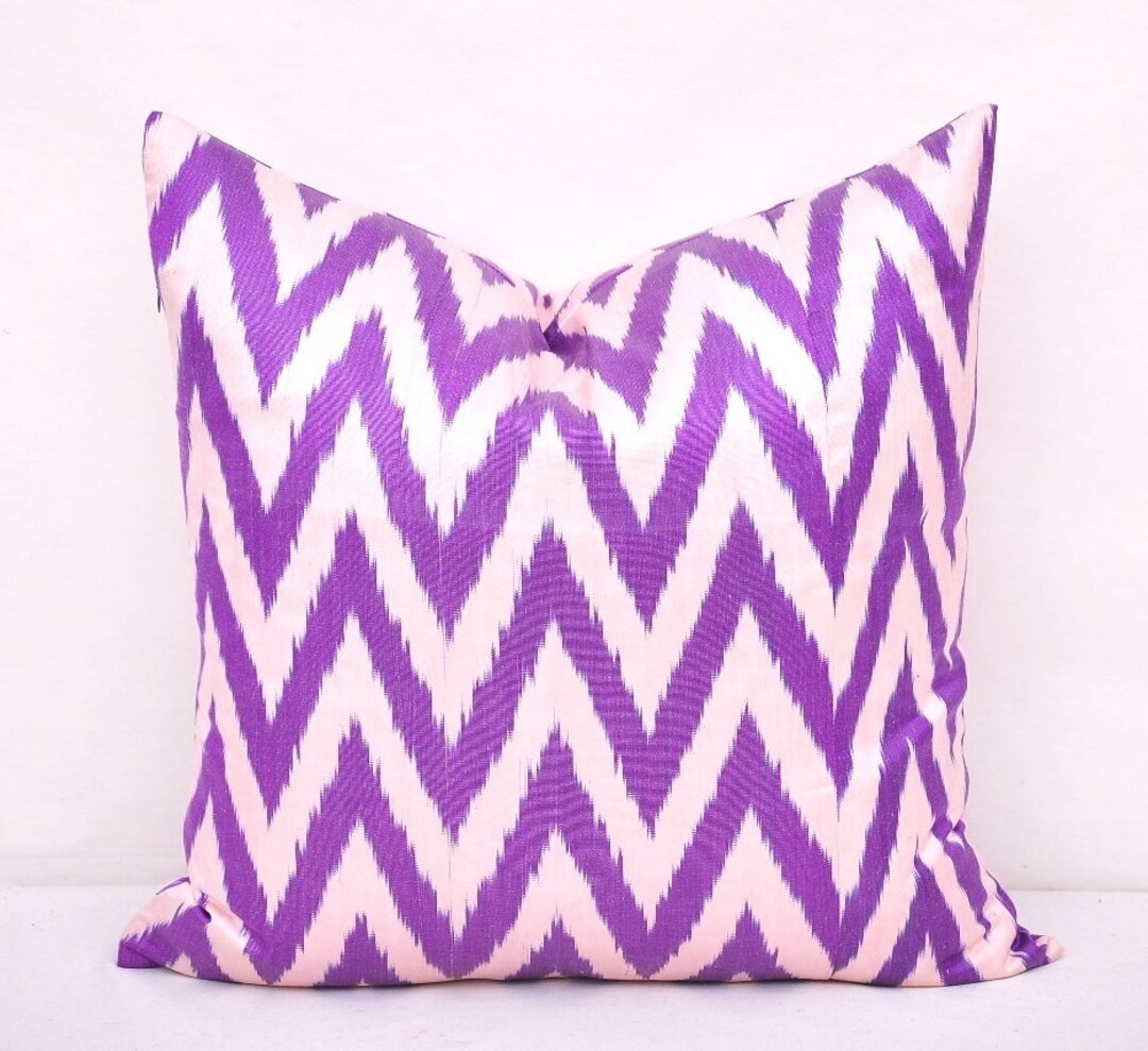 20x20 Chevron Pillow Purple Chevron Ikat Pillow Ikat Etsy