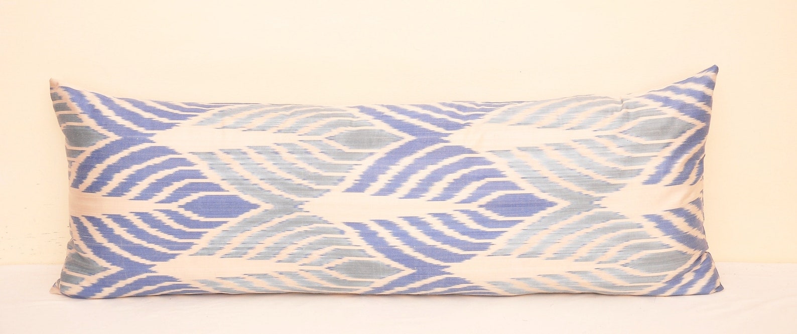 Blue Bolster Pillow Cover Handwoven Ikat Bolster Pillow Case Etsy