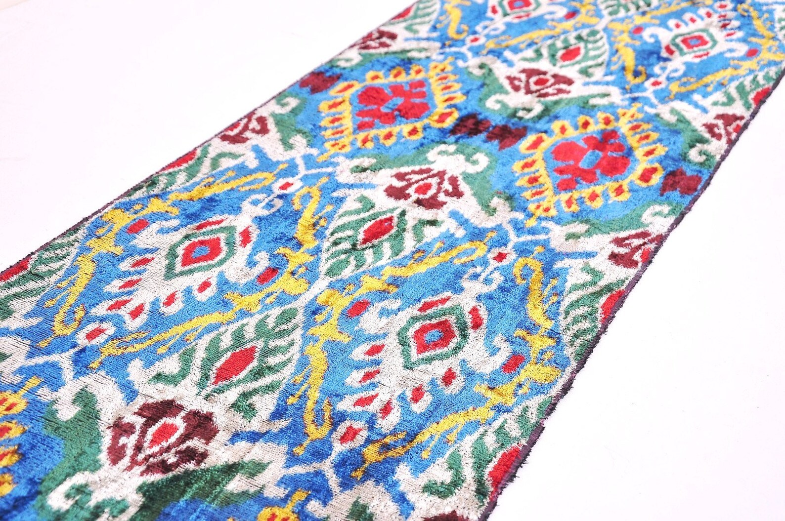 REWOVEN Cobalt Blue Velvet Designer Fabric Velvet Ikat Etsy