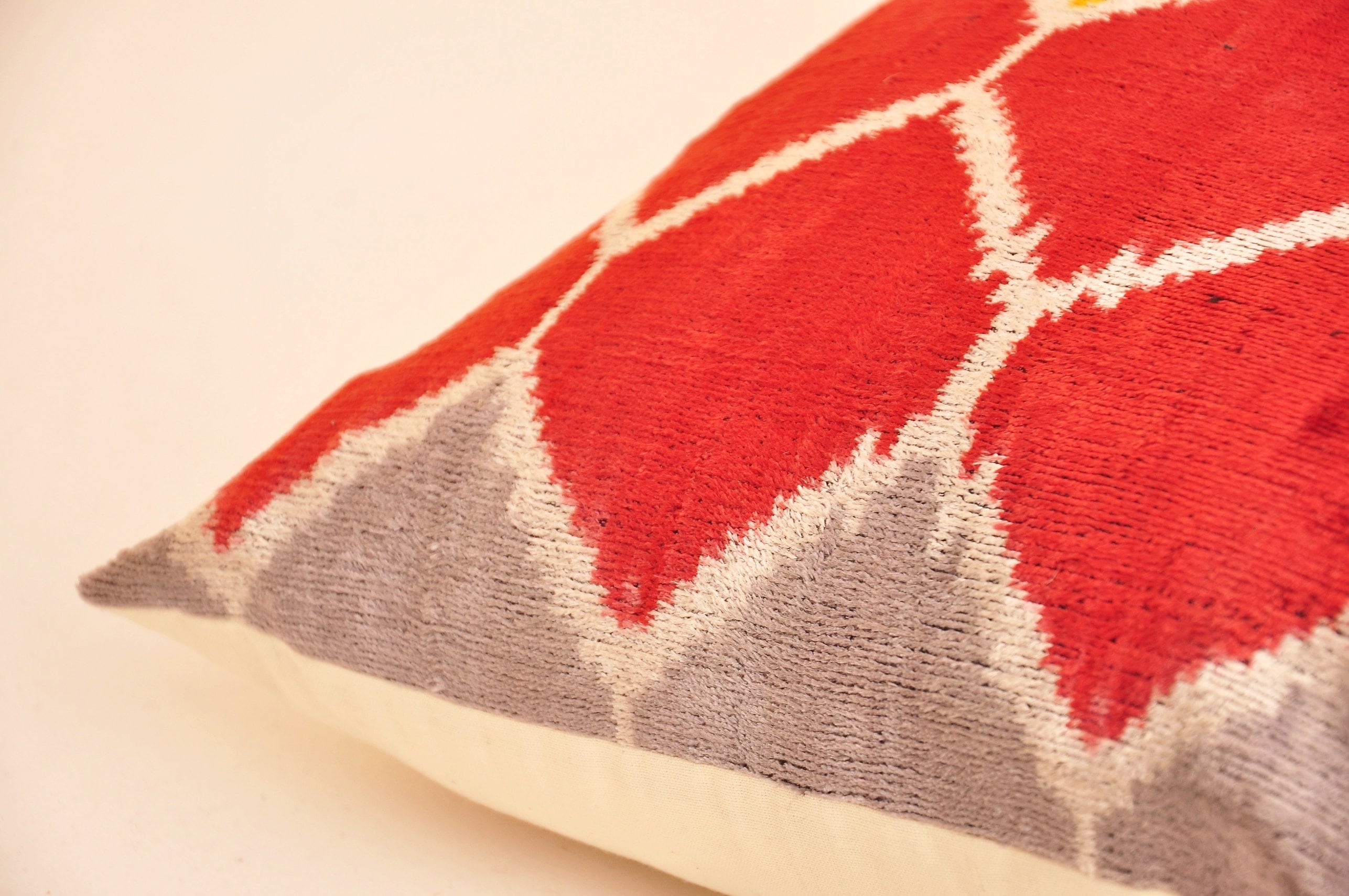 Yellow Red Velvet Pillow Colorful Velvet Pillow Alo Bakhmal Etsy Canada