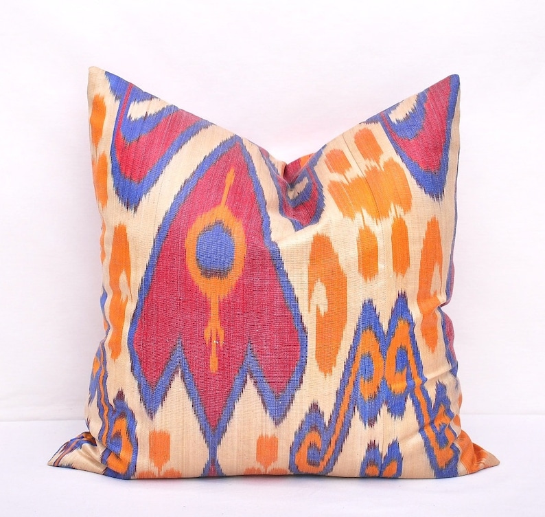 Multi color ikat pillow Ikat cushion Decorative Ikat Throw Pillow