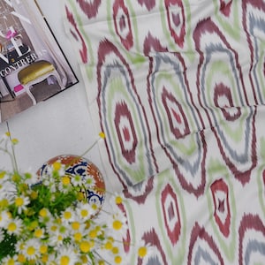 Dressmaking fabric natural dyed fabric handmade traditional handloom fabric colorful ikat fabric upholstery ikat pattern designer fabric