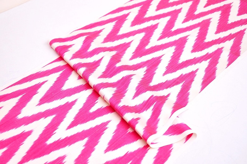 Hot Pink Chevron Ikat Fabric by the Yard Upholstery Hand Etsy
