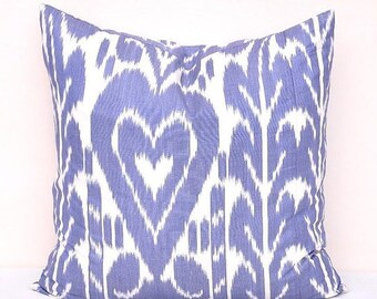 Blue violet ikat pillow, Ikat cushion, Designer ikat pillow, Decorative throw pillow, Blue ikat pillow, Blue Decor Accent Pillow, Cushion