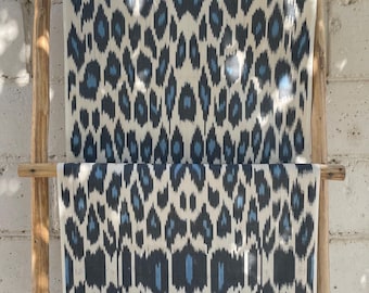 Tiger Pattern Cotton Ikat Fabric, Handwoven Upholstery Material