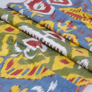 Tela de 50 cm de ancho Ikat / Tela en venta / Tela decorativa / Tela Ikat / Tela tejida a mano / Tela de seda colorida / Textiles naturales Ikat