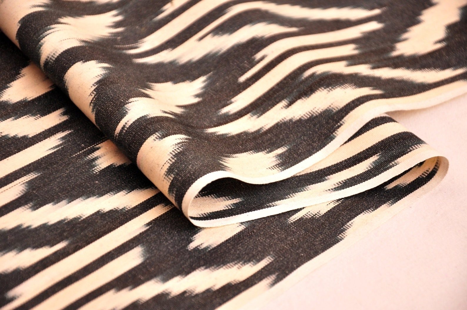 Black Cotton Ikat Fabric Cotton Ikat Fabric by the Yard Etsy
