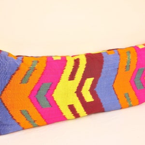Couverture de coussin de traversin de lit de repos, taies d'oreiller multicolores de traversin, oreiller long de corps, couverture d'oreiller de corps de soie, oreiller de décor à la maison, oreiller d'ikat de soie
