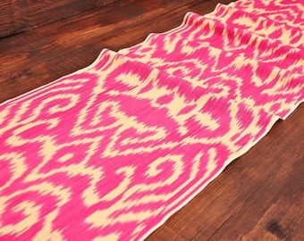 Tela Ikat rosa: Algodón tejido a mano, tela para tapicería