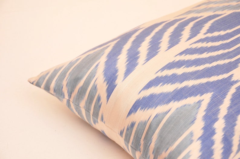Blue Bolster Pillow Cover Handwoven Ikat Bolster Pillow Case Etsy