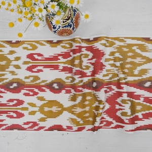 Tela ikat de inspiración boho cortada a medida, ikat, tela ikat, tela ikat por metro, textil en telar manual, tejido orgánico, tapicería de tela ikat