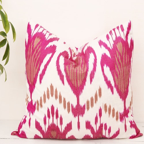 Magenta Purple Ikat Cushion Accent Pillow Decorative Pillow Etsy UK