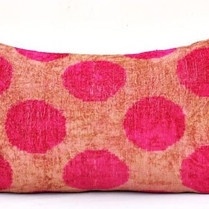 Pink Samt Ikat Kissen, Ikat Kissen, Dekoratives Kissen, Home Dekor Kissen, Dekokissen, Samt Kissenbezüge, Ikat Pollow