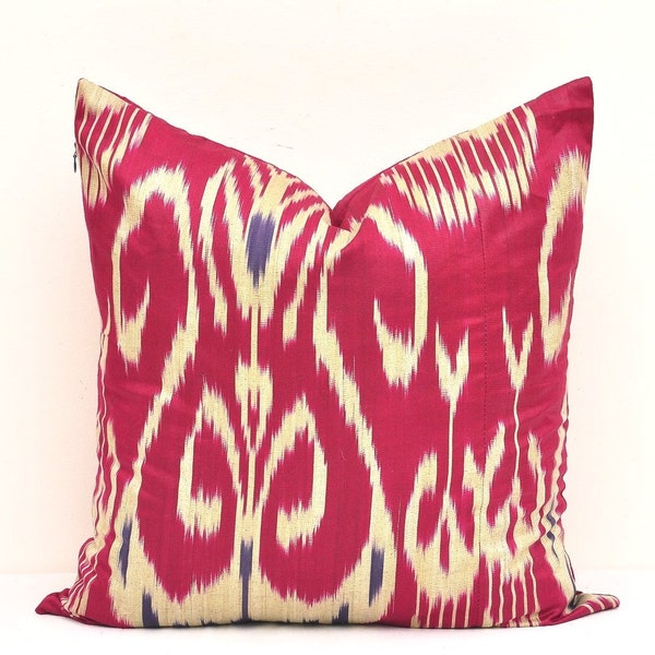 Wine red ikat pillow dark red cushion throw decorative pillow handmade throw pillow sofa pillow cotton pillowcase home decor pillow bohemian