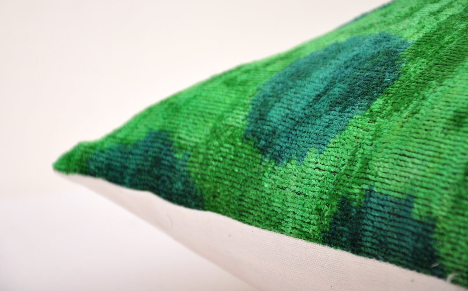 Green Velvet Ikat Pillow Polka Dot Pillow Accent Decorative Etsy