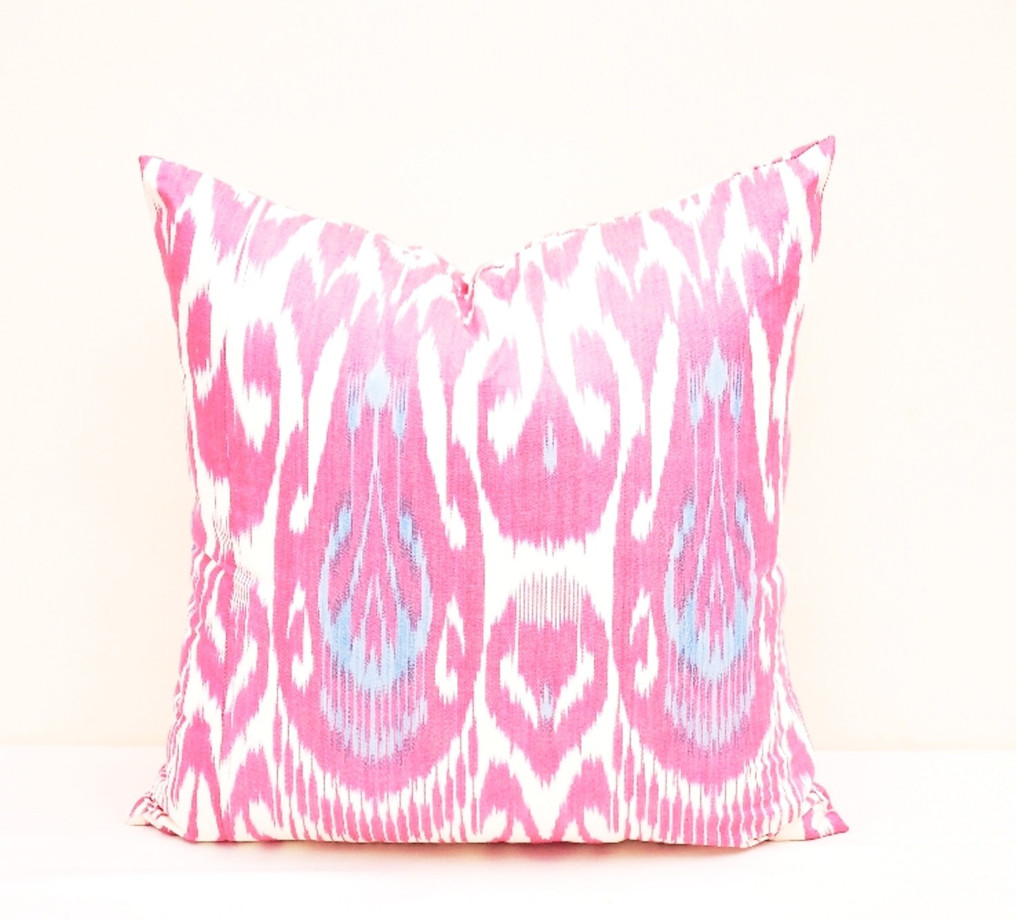 pink ikat pillows