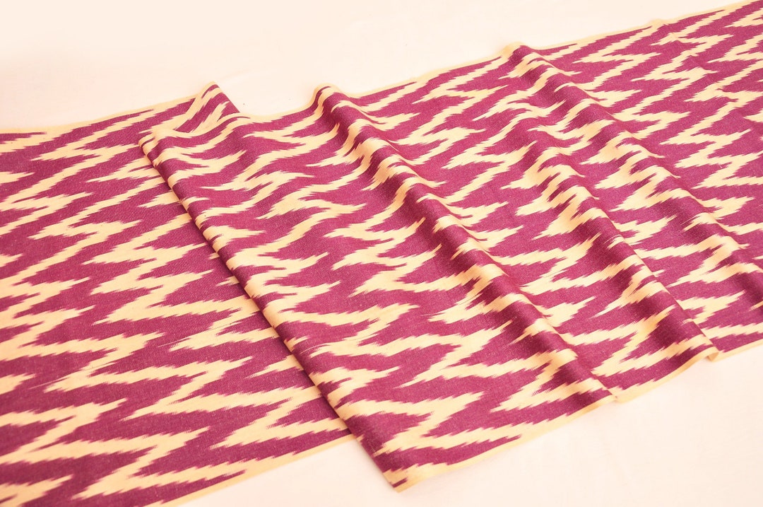 Maroon Ikat Fabric Chevron Cotton Fabric Designer Cotton Etsy