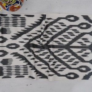 Cotton Fabric By Metre Black White Fabric Organic Cotton Material Handwoven Fabric Cotton Sustainable Ikat Cotton Fabric Eco-Friendly Fabric