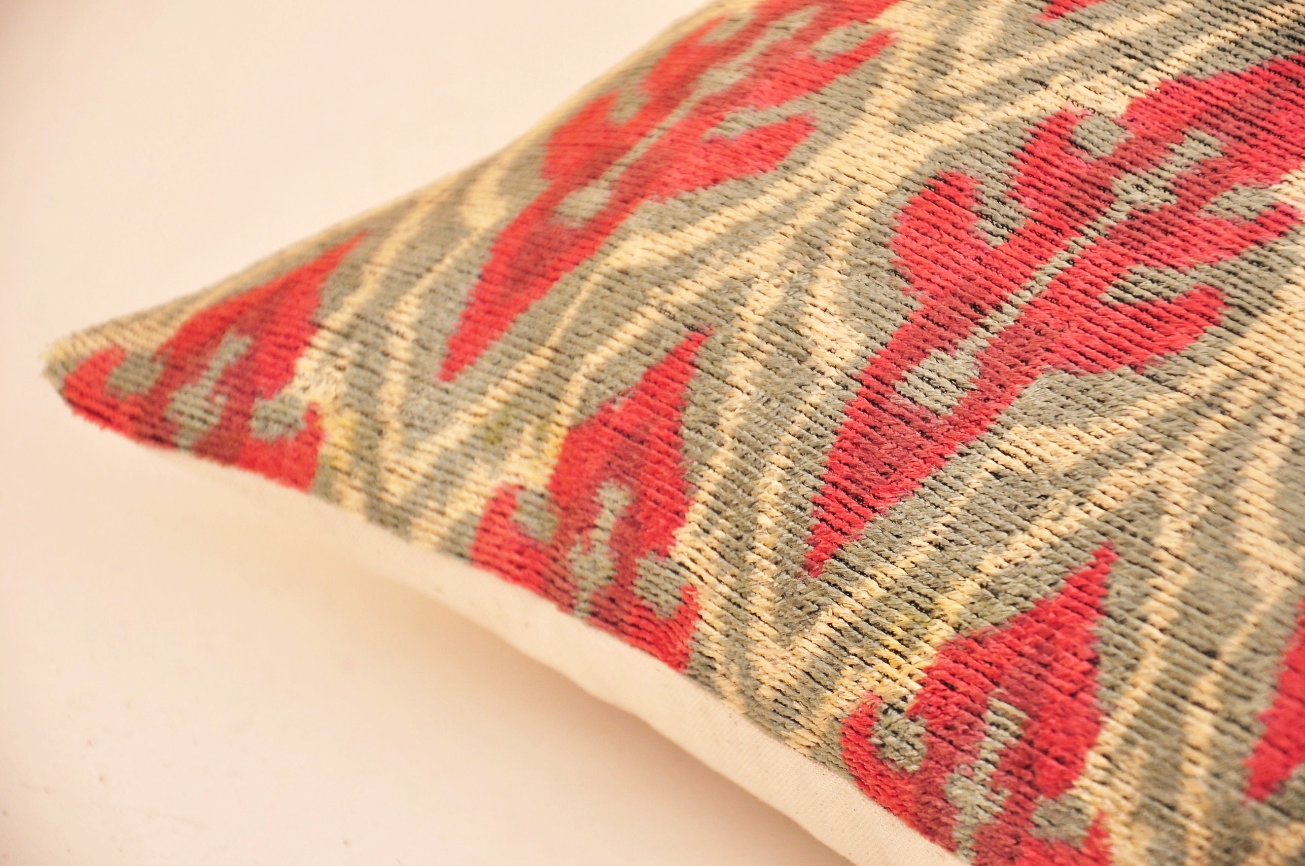 Pillowme Home Designer Ikat Pillow Silk Velvet Pillow Etsy