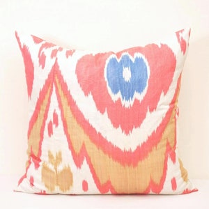 20x20 Pink ikat pillow, Ikat cushion, Accent decorative pillow, Handmade pillow, Throw pillow, Sofa pillow, Pillow case, Home decor pillow