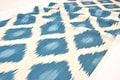 Blue Silk Ikat Fabric, Handloom Uzbek Textile, 16" Wide product logo